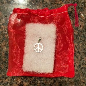 Sterling Silver Tiny Peace Sign Pendant